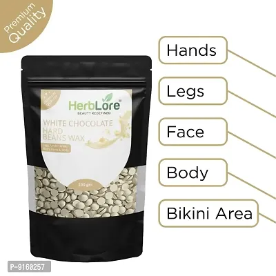 HerbLore Hair Body Hard Wax Beans - Best for Painless Hair Removal, Waxing for Face, Eyebrow, Back, Chest, Bikini Areas, Legs Easily At Home - 100 Grams (Strawberry)-thumb2