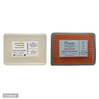 D Roots Ultra Clear Soap Base Organic Soap Base + Papaya Cucumber Melt And Pour Soap Base