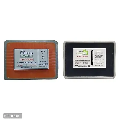 D Roots Papaya Cucumber Melt And Pour Soap Base + Detox Charcoal Melt And Pour Soap Base-thumb0