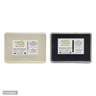 D Roots Ultra Clear Soap Base Organic Soap Base + Detox Charcoal Melt And Pour Soap Base