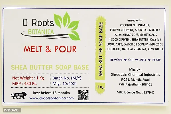 Roots D Botanica Shea Butter Soap Base - Pack of 2 - 1KG EACH (SLS, SLES and Paraben Free)