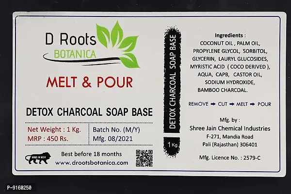 D Roots Botanica Detox Charcoal Melt and Pour Soap Base - Pack of 2