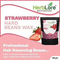 HerbLore Hard Hair Body Wax Beans - Best for Painless Hair Removal, Waxing for Face, Eyebrow, Back, Chest, Bikini Areas, Legs Easily At Home - 100 Grams Each (Strawberry) Pack of 2-thumb2