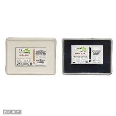 D Roots Coconut Milk Soap Base + Detox Charcoal Melt And Pour Soap Base