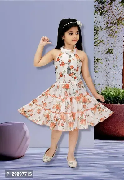 Fabulous Multicoloured Cotton Printed Frock For Girls-thumb0