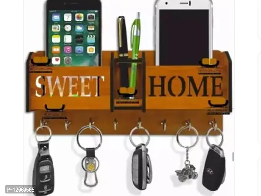 Designer Brown Wooden Key Holder For Home-thumb0