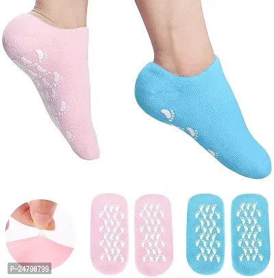 S C ENTERPRISE Ultra-Soft Moisturizing Socks with Spa Gel Vitamin E and Oil Infuse for Repair Dry Cracked Skins