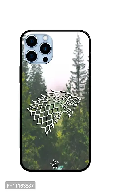 ECFAK Stark Printed Glass Back Cover Compatible for iPhone 13 Pro |TPU Shock-Resistant Soft Edge | 360? Protection-thumb0