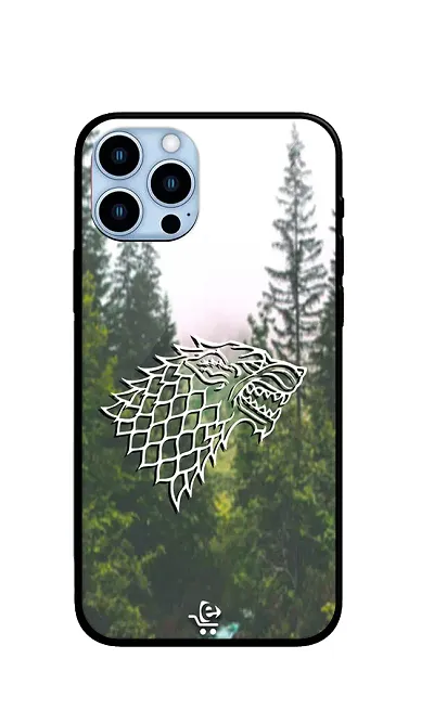 ECFAK Stark Printed Glass Back Cover Compatible for iPhone 13 Pro |TPU Shock-Resistant Soft Edge | 360? Protection