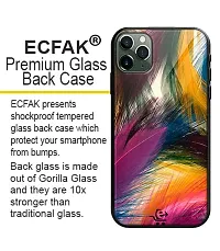 ECFAK Butterfly Printed Glass Back Cover Compatible for iPhone 11 Pro Max |TPU Shock-Resistant Soft Edge | 360? Protection-thumb1