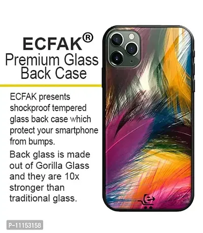 ECFAK Butterfly Printed Glass Back Cover Compatible for iPhone 11 Pro Max |TPU Shock-Resistant Soft Edge | 360? Protection-thumb2