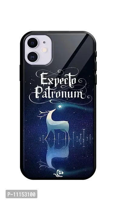 ECFAK Expecto Always Printed Glass Back Cover Compatible for iPhone 11 |TPU Shock-Resistant Soft Edge | 360? Protection