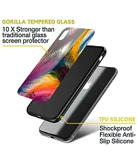 ECFAK Butterfly Printed Glass Back Cover Compatible for iPhone 11 Pro Max |TPU Shock-Resistant Soft Edge | 360? Protection-thumb2