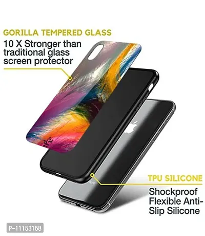 ECFAK Butterfly Printed Glass Back Cover Compatible for iPhone 11 Pro Max |TPU Shock-Resistant Soft Edge | 360? Protection-thumb3