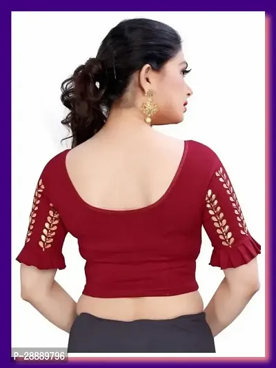 Elegant Maroon Cotton Blend Blouses For Women-thumb2