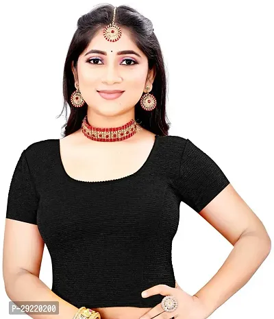 Reliable Black Cotton Blend Solid Stitched Blouse For Women