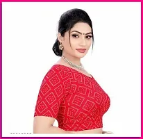 Reliable Red Cotton Blend Ethnic Prints Stitched Blouses For Women-thumb2