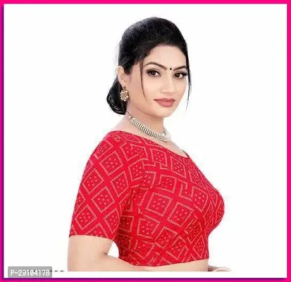 Reliable Red Cotton Blend Ethnic Prints Stitched Blouses For Women-thumb3