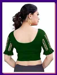 Elegant Green Cotton Blend Blouses For Women-thumb1