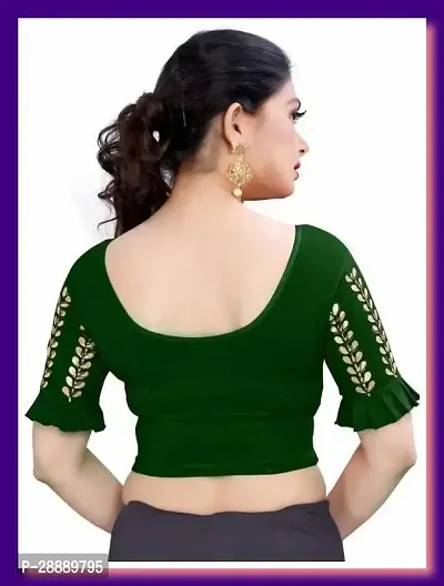 Elegant Green Cotton Blend Blouses For Women-thumb3