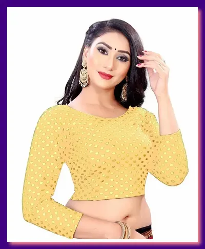 Cotton Blend Stretchable Polka Dot Print Stitched Blouses