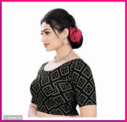 Reliable Black Cotton Blend Ethnic Prints Stitched Blouses For Women-thumb3