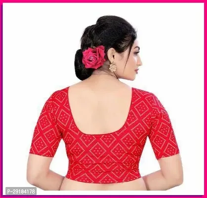 Reliable Red Cotton Blend Ethnic Prints Stitched Blouses For Women-thumb2