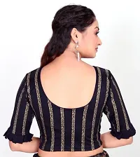 Reliable Black Cotton Blend Embellished Stitched Blouse For Women-thumb2