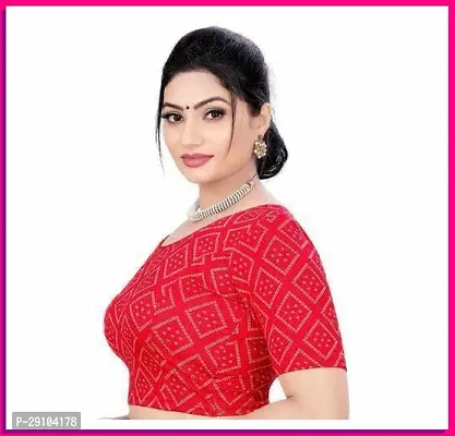 Reliable Red Cotton Blend Ethnic Prints Stitched Blouses For Women-thumb0