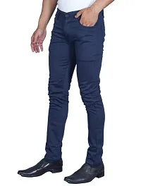 Classic Cotton Blend Solid Casual Trousers for Men-thumb3