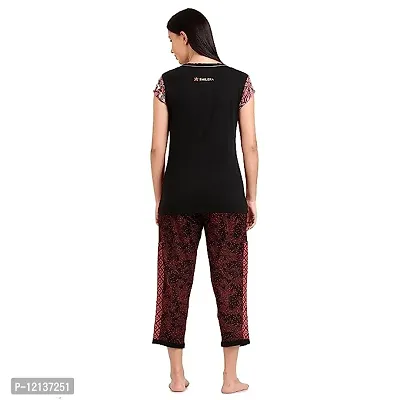 Elegant Cotton Printed Top And Capri Set For Women-thumb2