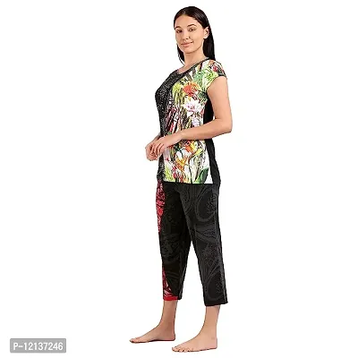 Elegant Cotton Printed Top And Capri Set For Women-thumb3