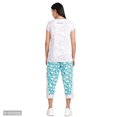 Elegant Cotton Printed Top And Capri Set For Women-thumb2