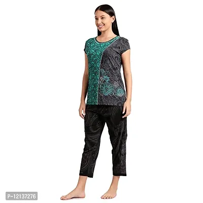 Elegant Cotton Printed Top And Capri Set For Women-thumb3