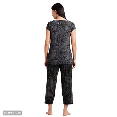 Elegant Cotton Printed Top And Capri Set For Women-thumb2