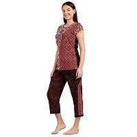 Elegant Cotton Printed Top And Capri Set For Women-thumb2