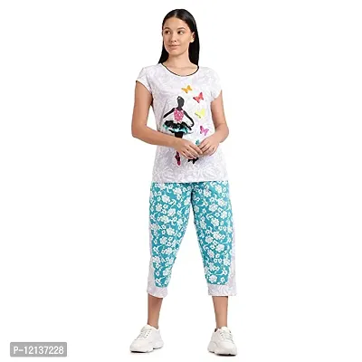 Elegant Cotton Printed Top And Capri Set For Women-thumb4