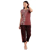 Elegant Cotton Printed Top And Capri Set For Women-thumb3