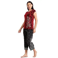 Elegant Cotton Printed Top And Capri Set For Women-thumb1