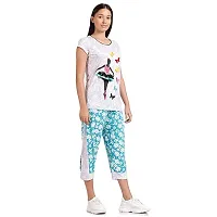 Elegant Cotton Printed Top And Capri Set For Women-thumb2