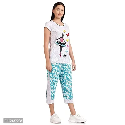 Elegant Cotton Printed Top And Capri Set For Women-thumb3