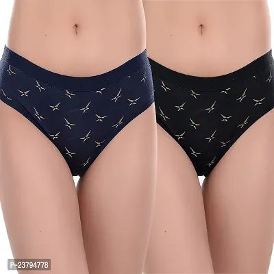 Stylish Soft Cotton Panties for Women, Printed panty, hipster, briefs for daily use, Pack of 2-thumb0