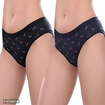 Stylish Soft Cotton Panties for Women, Printed panty, hipster, briefs for daily use, Pack of 2-thumb3