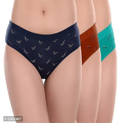 Stylish Soft Cotton Panties for Women, Printed panty, hipster, briefs for daily use, Pack of 3