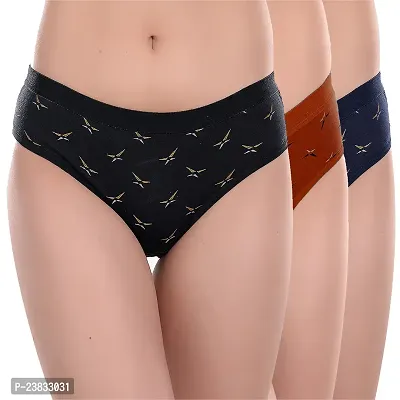 Stylish Soft Cotton Panties for Women, Printed panty, hipster, briefs for daily use, Pack of 3