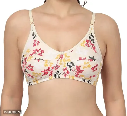 Stylish Beige Cotton Solid Bras For Women-thumb0