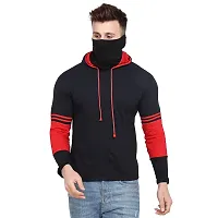 Reliable Black Cotton Solid Hooded Tees For Men-thumb2