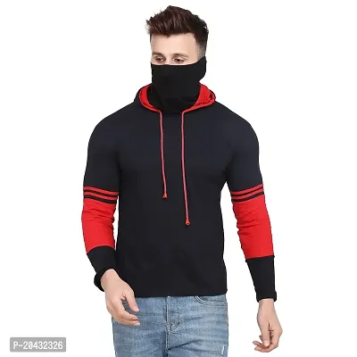 Reliable Black Cotton Solid Hooded Tees For Men-thumb3