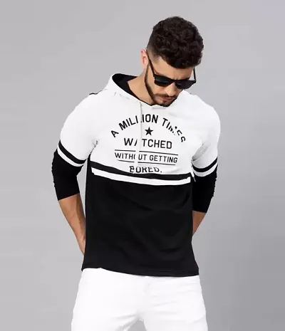 Trending Mens Full Sleeves Hooded T Shirt