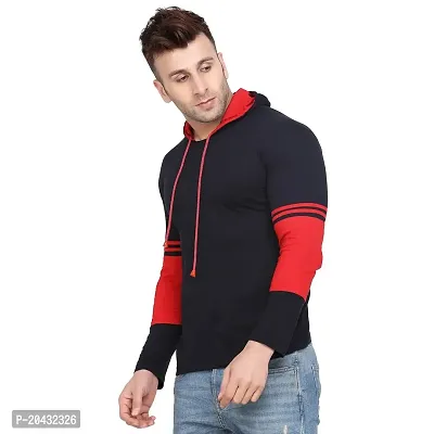 Reliable Black Cotton Solid Hooded Tees For Men-thumb2